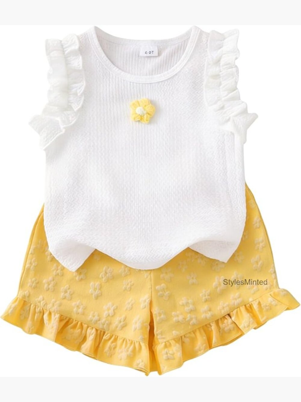 Kids Cotton Short Sleeve Top and Shorts Set Summer Outfit Size 7-8